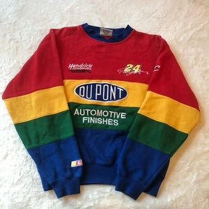 VINTAGE Chase Authentics OuPont x Nascar Fully Embroidered Colorblock Sweatshirt